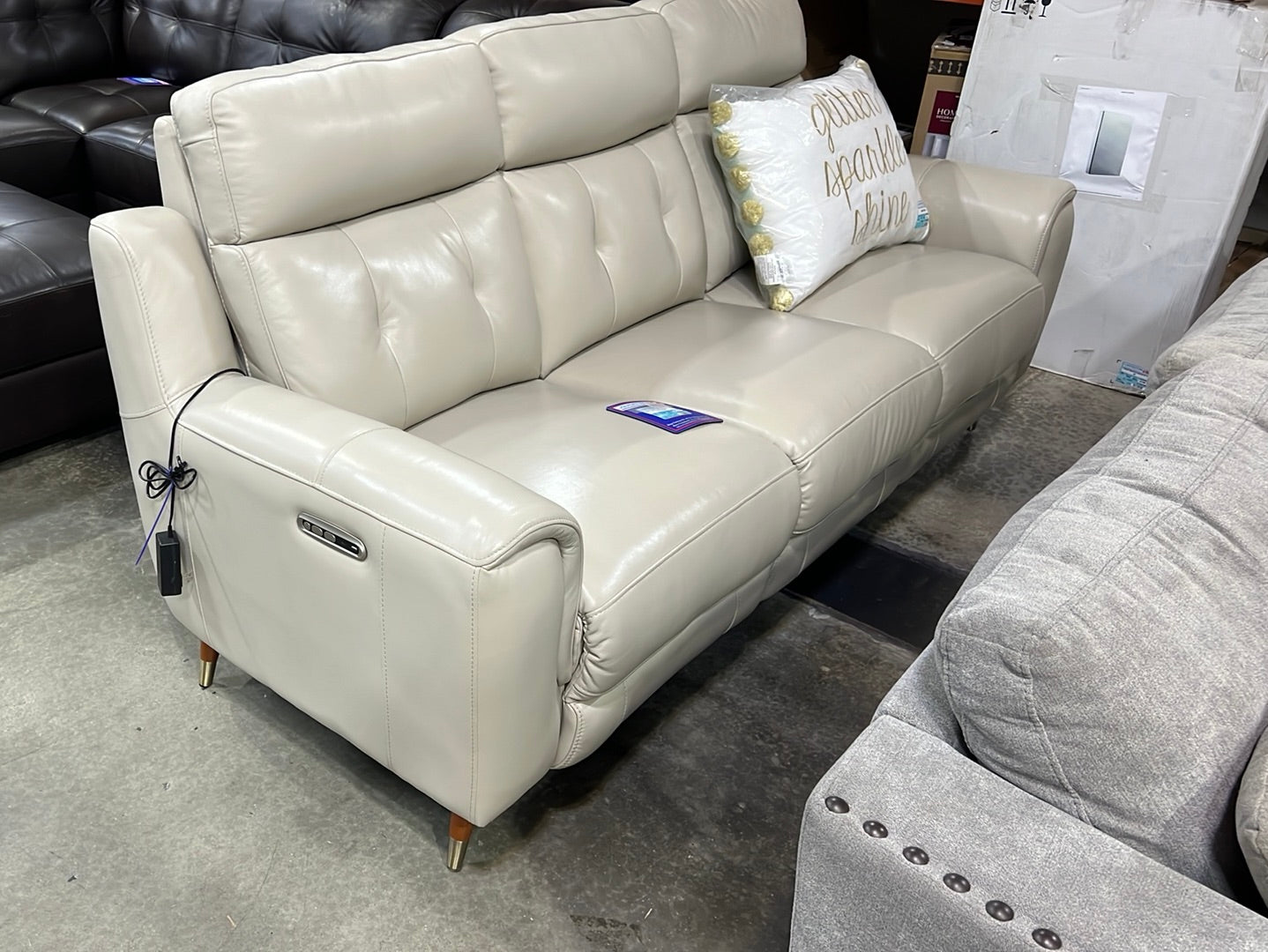 Malibu Leather Power Reclining Sofa with Power Headrests