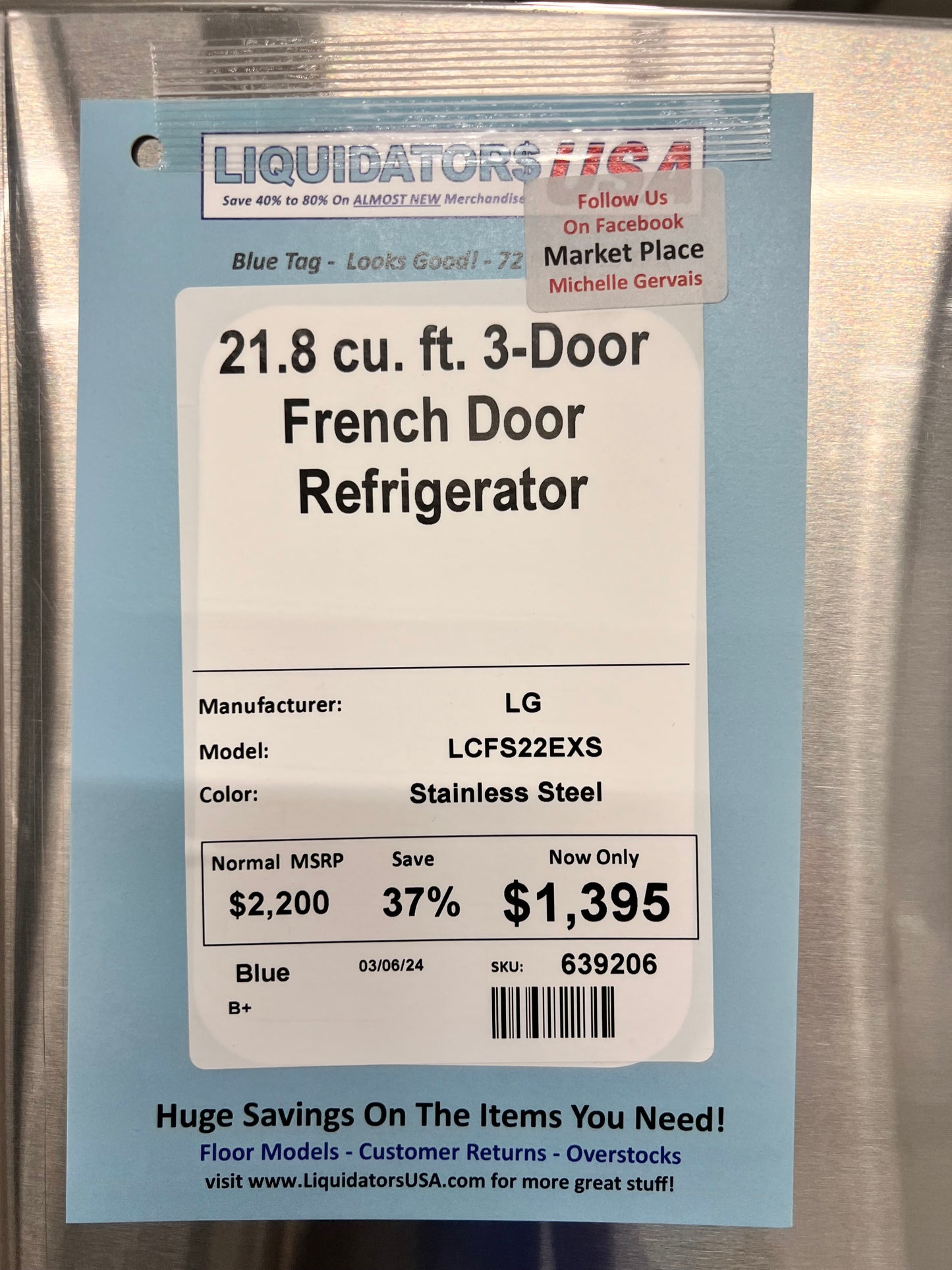 21.8 cu. ft. 3-Door French Door Refrigerator