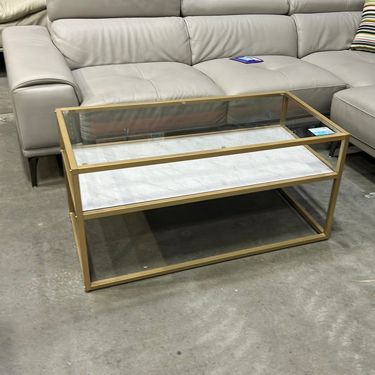 2-Tiered Modern Coffee Table - Not Assembled (Reversible Shelf)