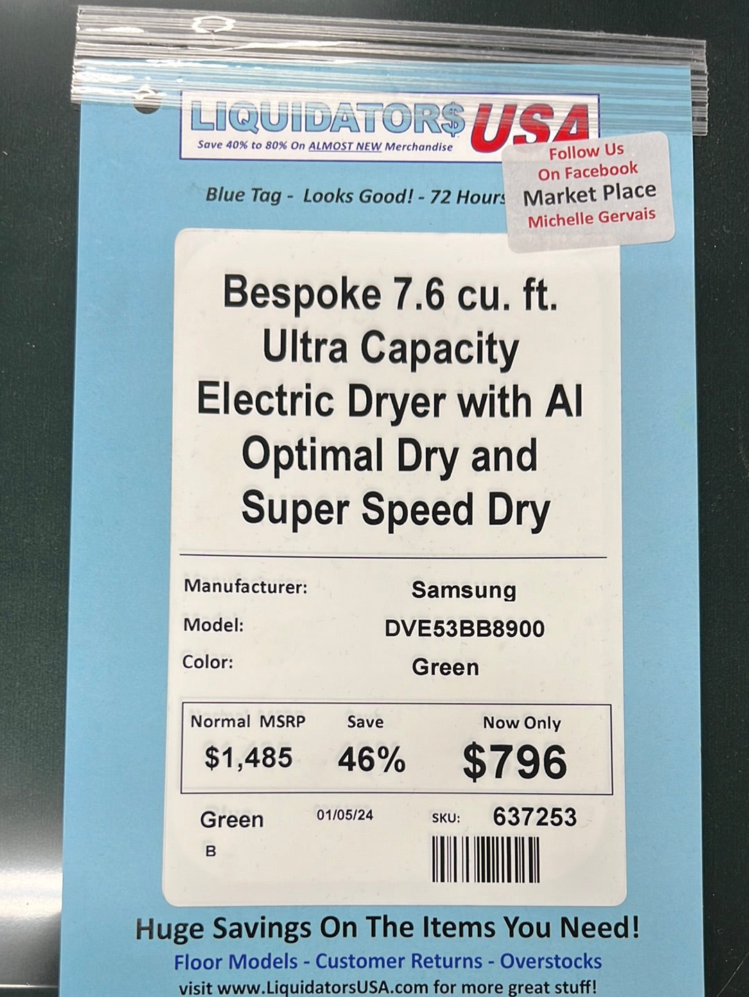 Bespoke 7.6 cu. ft. Ultra Capacity Electric Dryer with AI Optimal Dry and Super Speed Dry