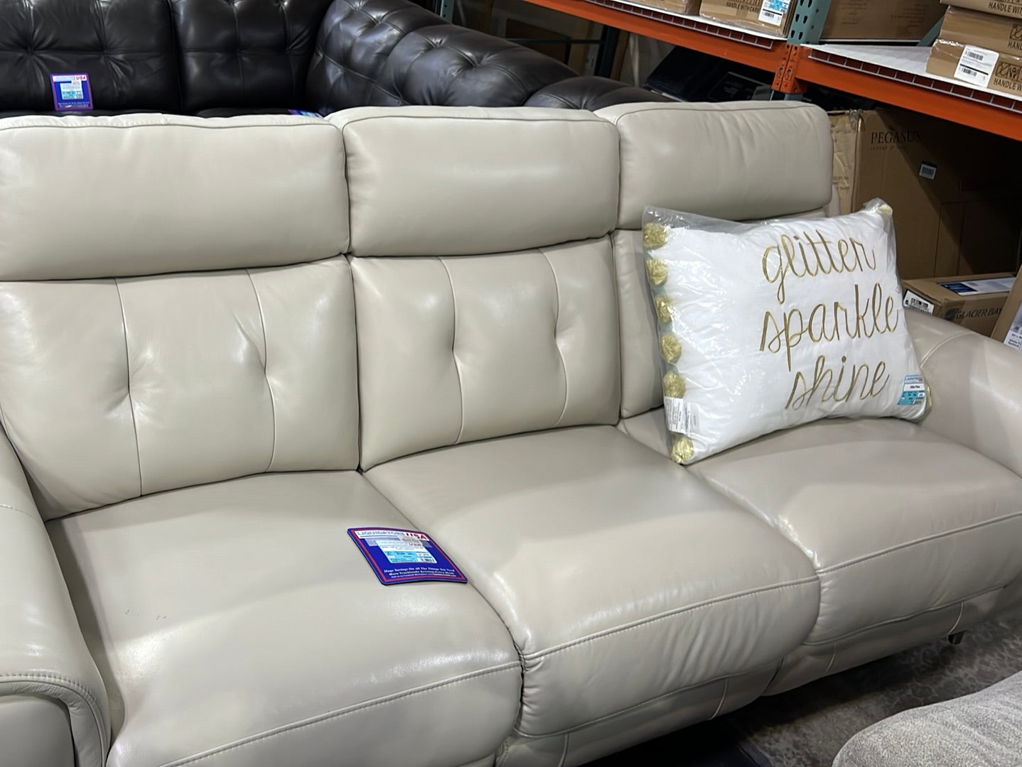 Malibu Leather Power Reclining Sofa with Power Headrests