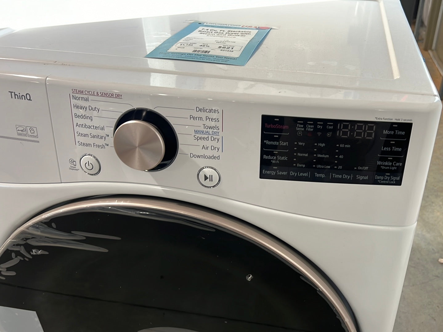 7.4 Cu. Ft. Stackable Smart Gas Dryer with Steam and Built-In Intelligence