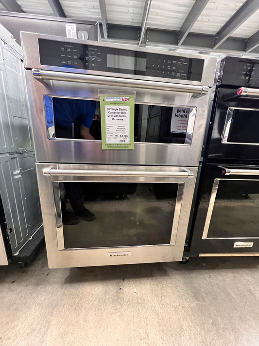 30" Single Electric Convection Wall Oven with Built-In Microwave