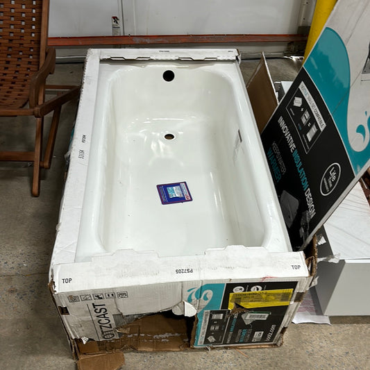 Bootzcast 60 In. X 30 In. Soaking Bathtub With Left Drain In White