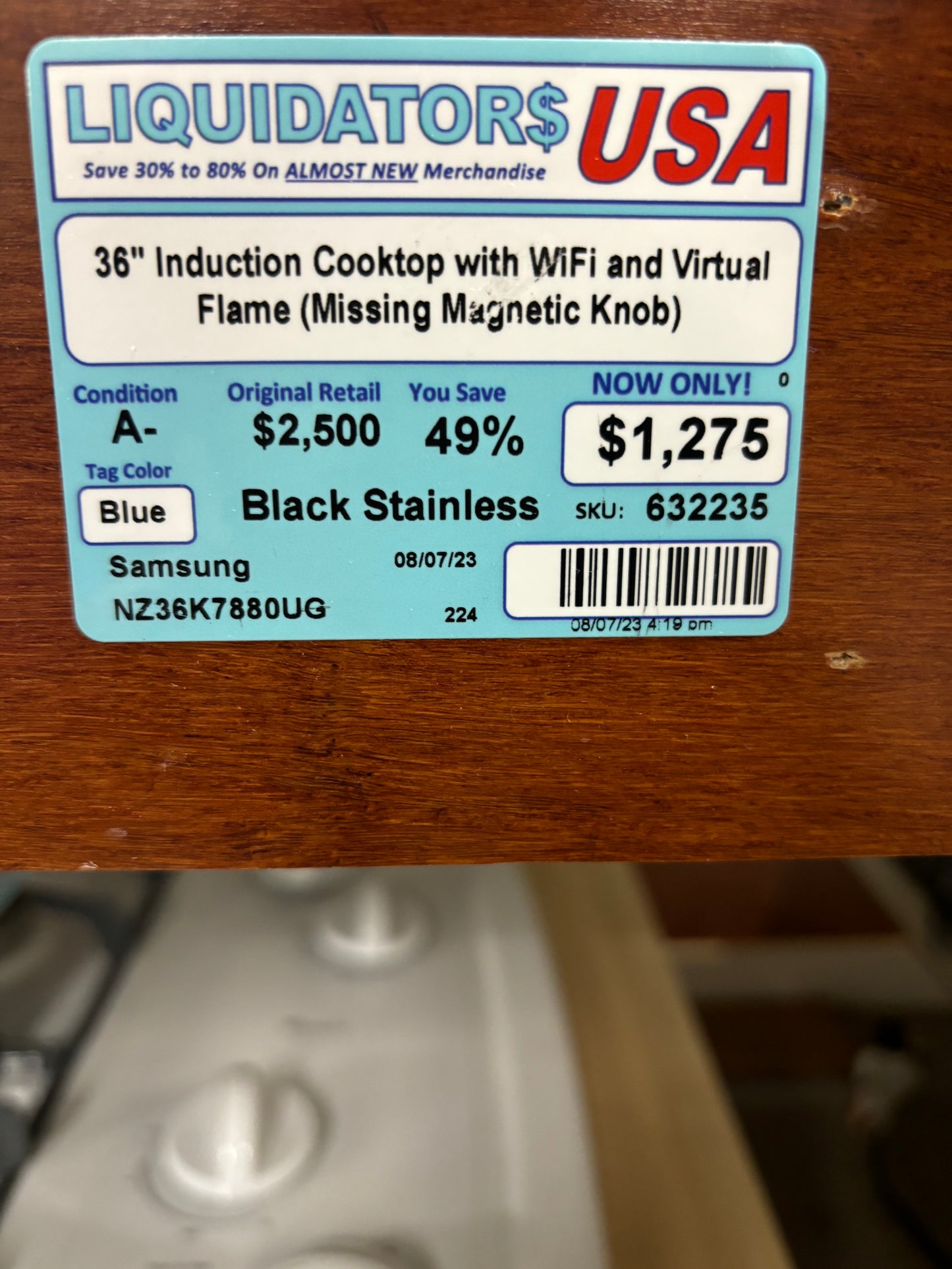 36" Induction Cooktop with WiFi and Virtual Flame (Missing Magnetic Knob)