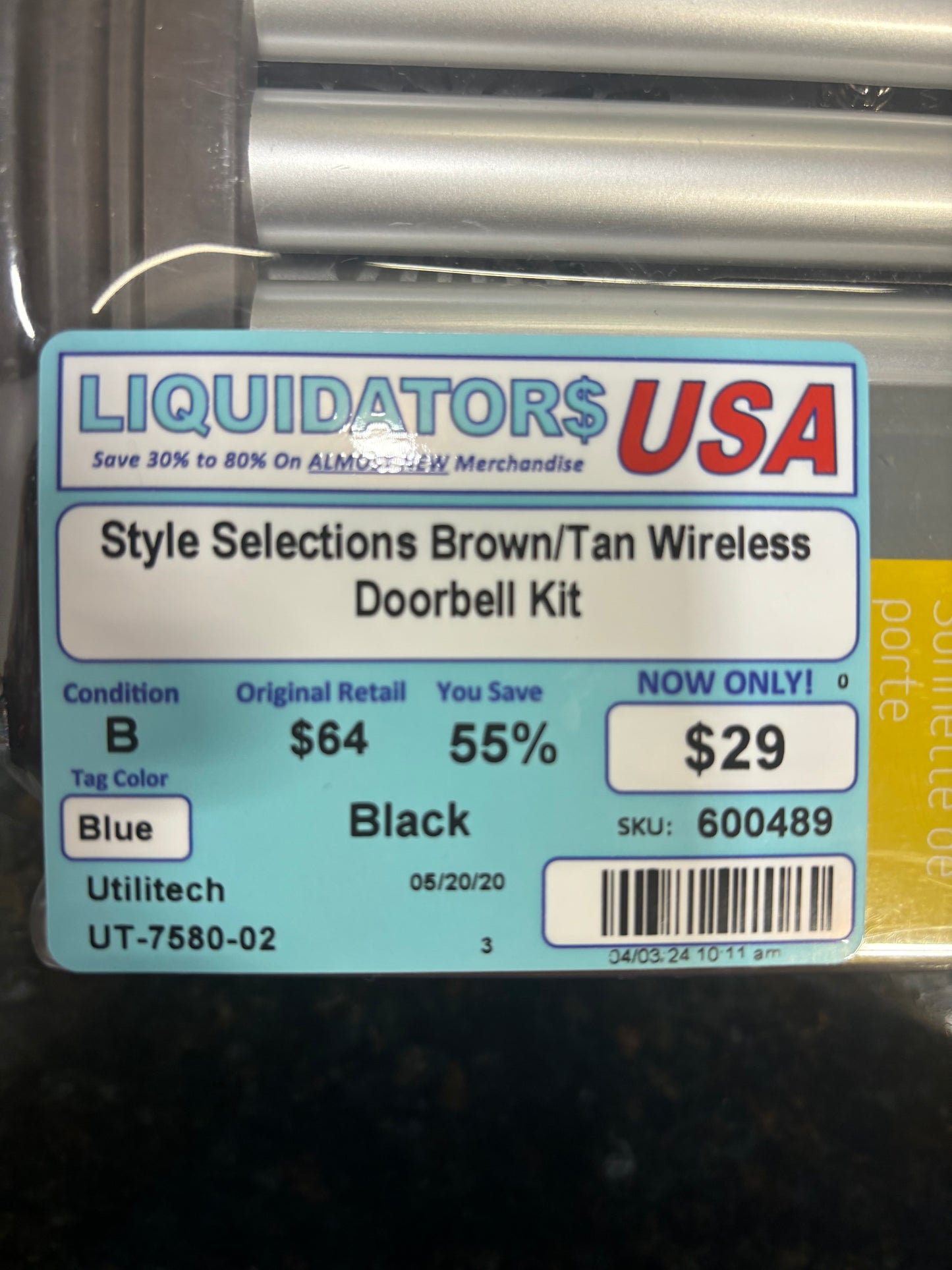 Style Selections Brown/Tan Wireless Doorbell Kit