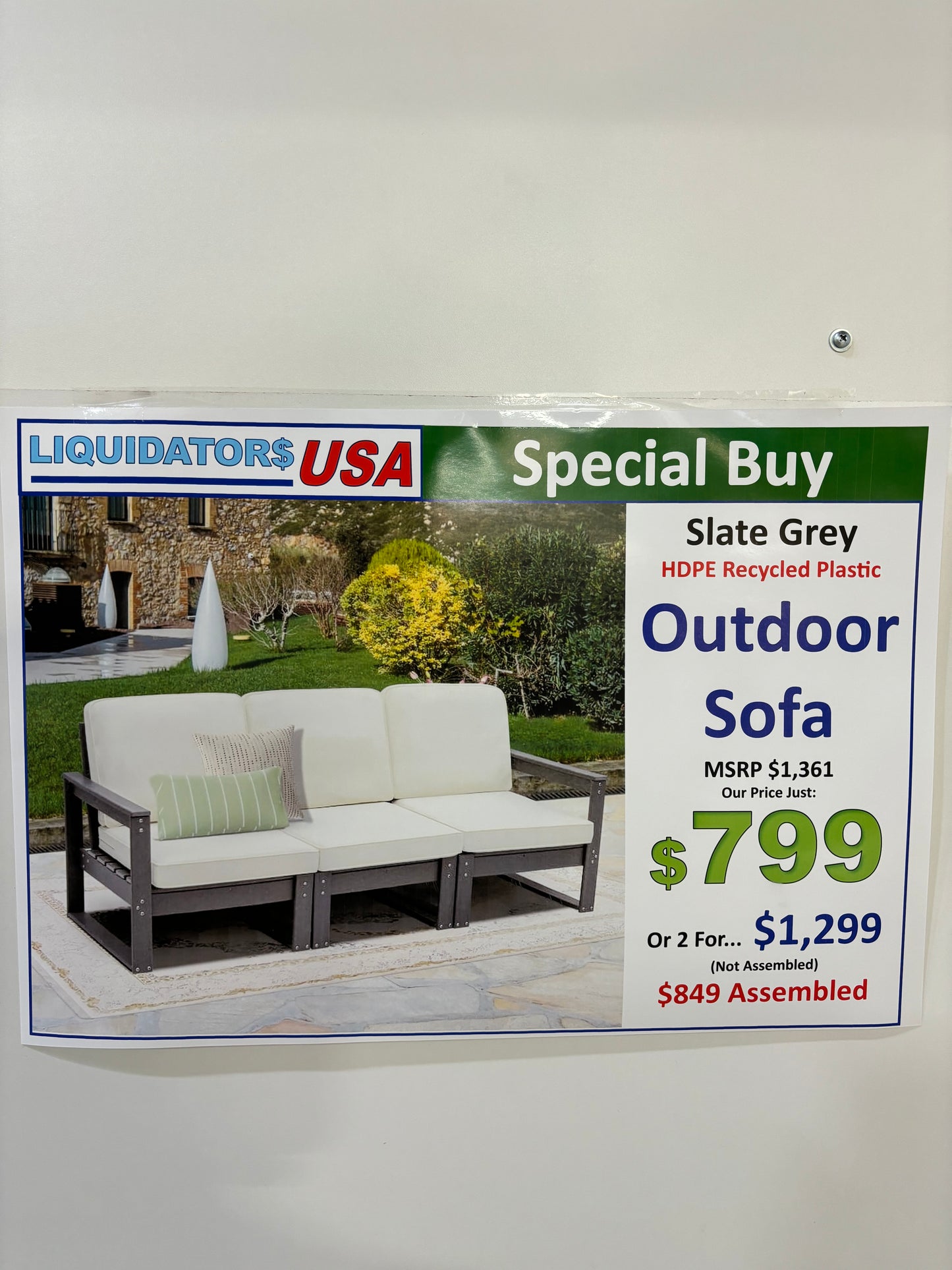 Polywood Heavy Duty Patio Sofa - Not Assembled