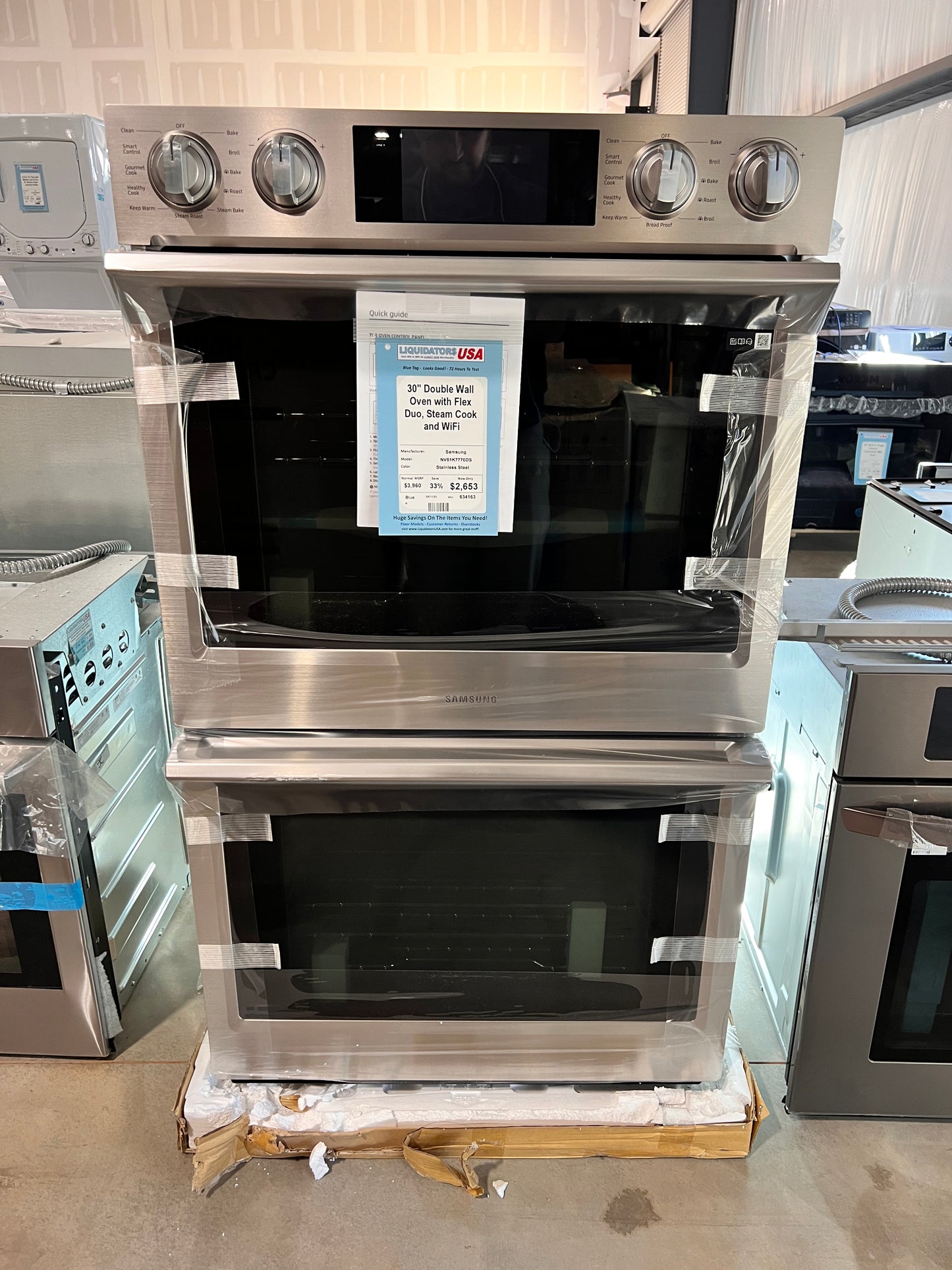 30" Double Wall Oven with Flex Duo, Steam Cook and WiFi