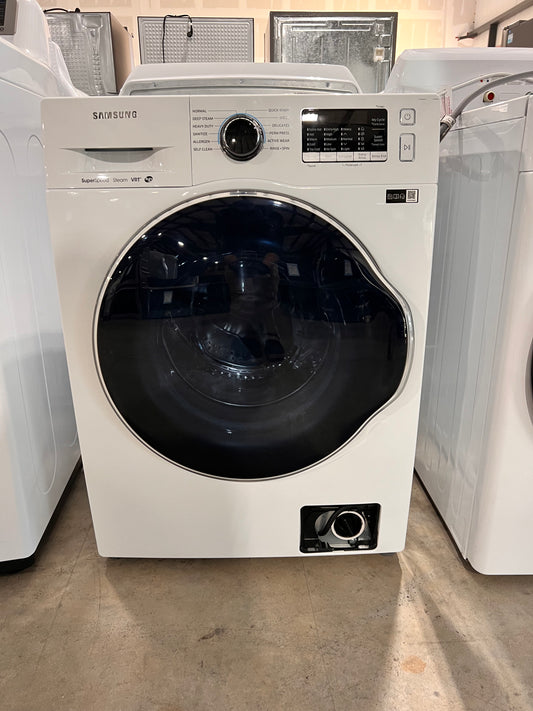 2.2 Cu. Ft. High Efficiency Stackable Front Load Washer with Steam( missing bottom access panel)